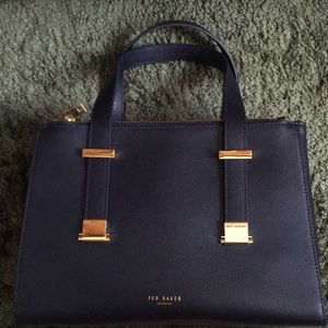 Ted Baker Navy Leather Handbag